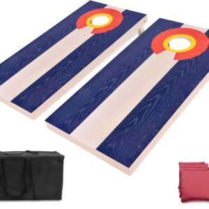 Party For Less Rentals solid wood Colorado flag cornhole boards with bean bags and carrying bag Aurora Denver Colorado