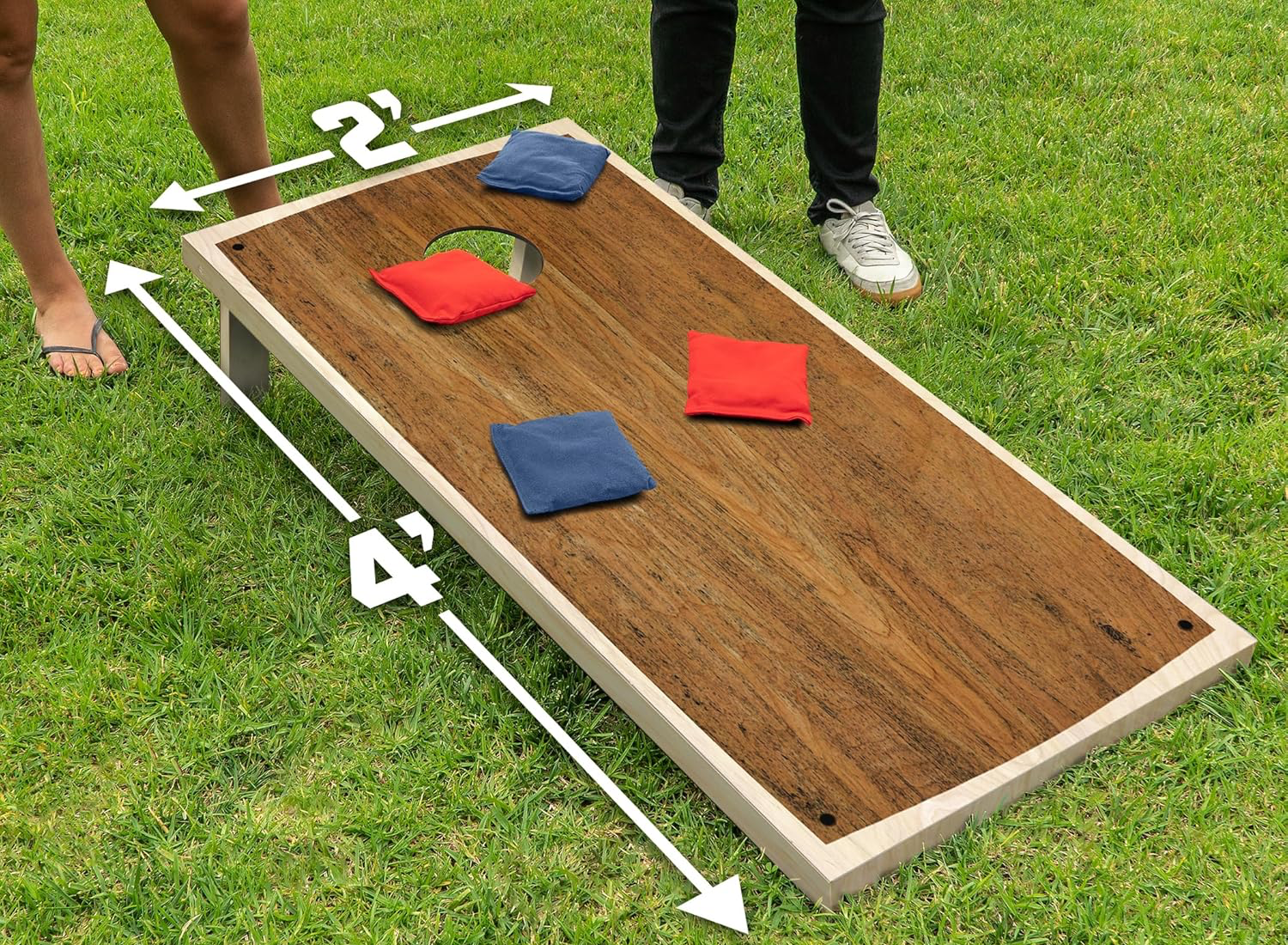 Regulation Size Classic Cornhole Board 4ft x 2ft | Party For Less Rentals Aurora Denver CO Party For Less Rentals classic wood design cornhole board regulation size 4ft by 2ft with bean bags Aurora Denver Colorado