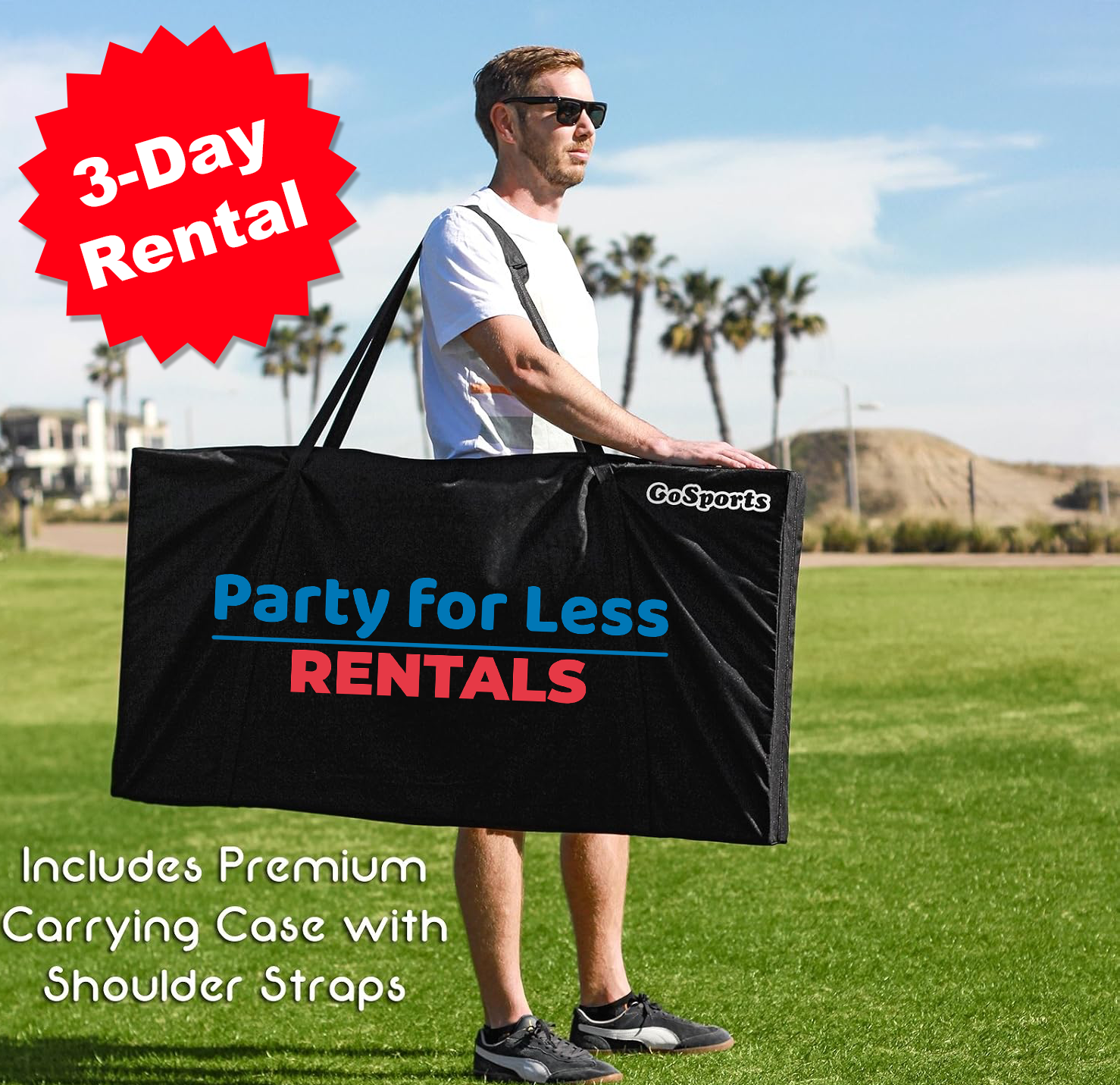 Cornhole Set with Premium Carrying Case | Party For Less Rentals Aurora Denver CO Party For Less Rentals Colorado flag cornhole set with premium carrying case 3-day rental Aurora Denver Colorado